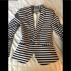 Cute nautical blazer! Cotton navy and white